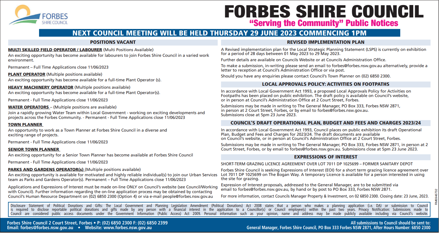 Public notices 230523