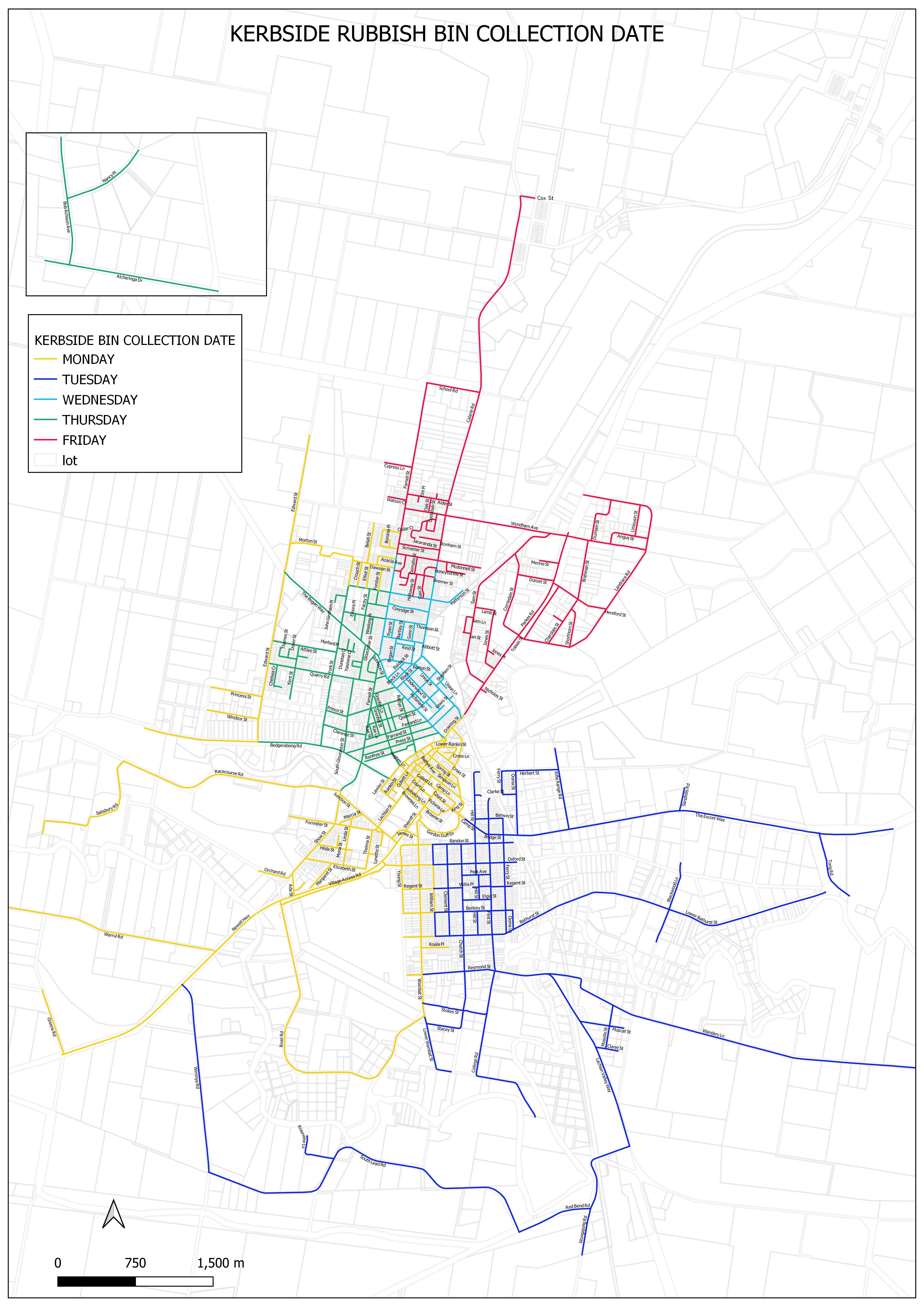 Kerbside Bin Collection Route 2021